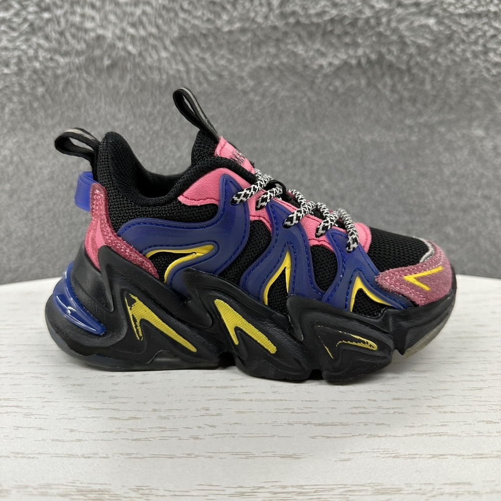 Mazino Sneakers Kids 8C Black/Pink/Purple Vortex-010 Fashion Shoes Size 8C